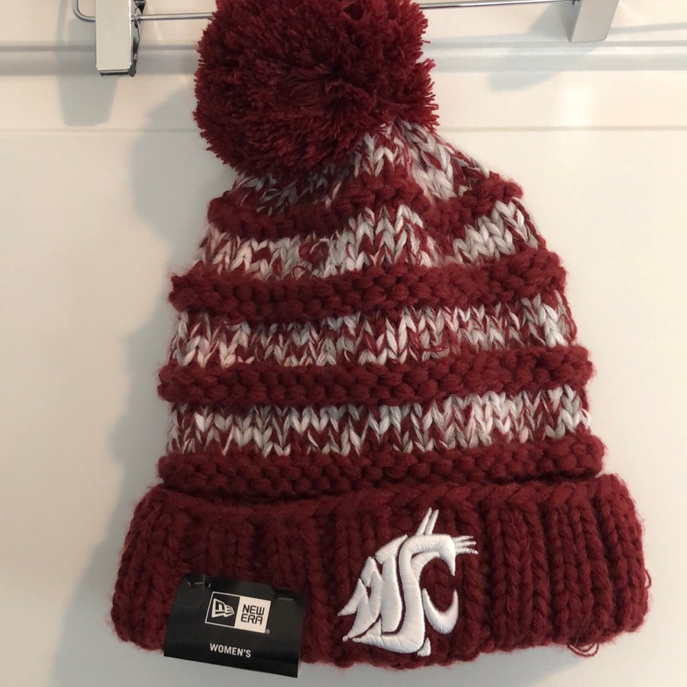 Women's Crimson WSU Layer Cuffed Knit Hat with Pom